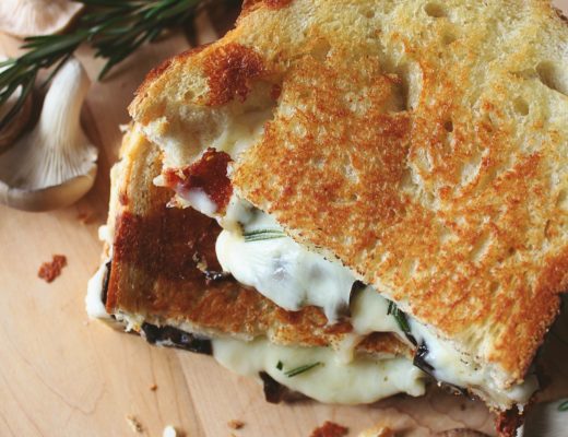 Mozzarella Grilled Cheese with Balsamic Roasted Mushrooms