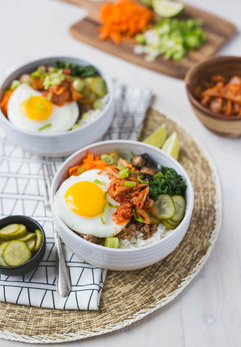 Korean Rice Bowl with Kimchi