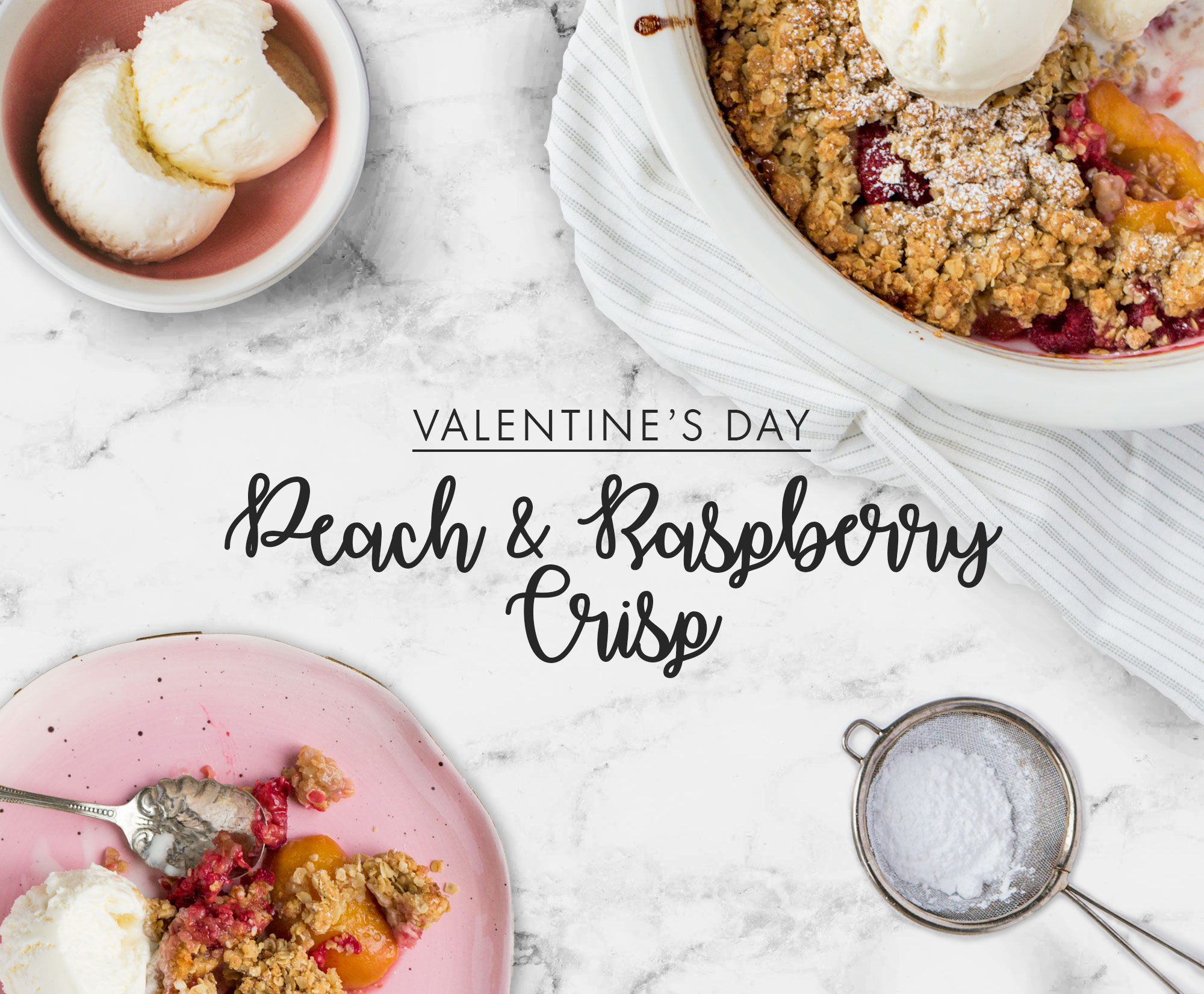 Peach and Raspberry Crisp for Valentine's Day