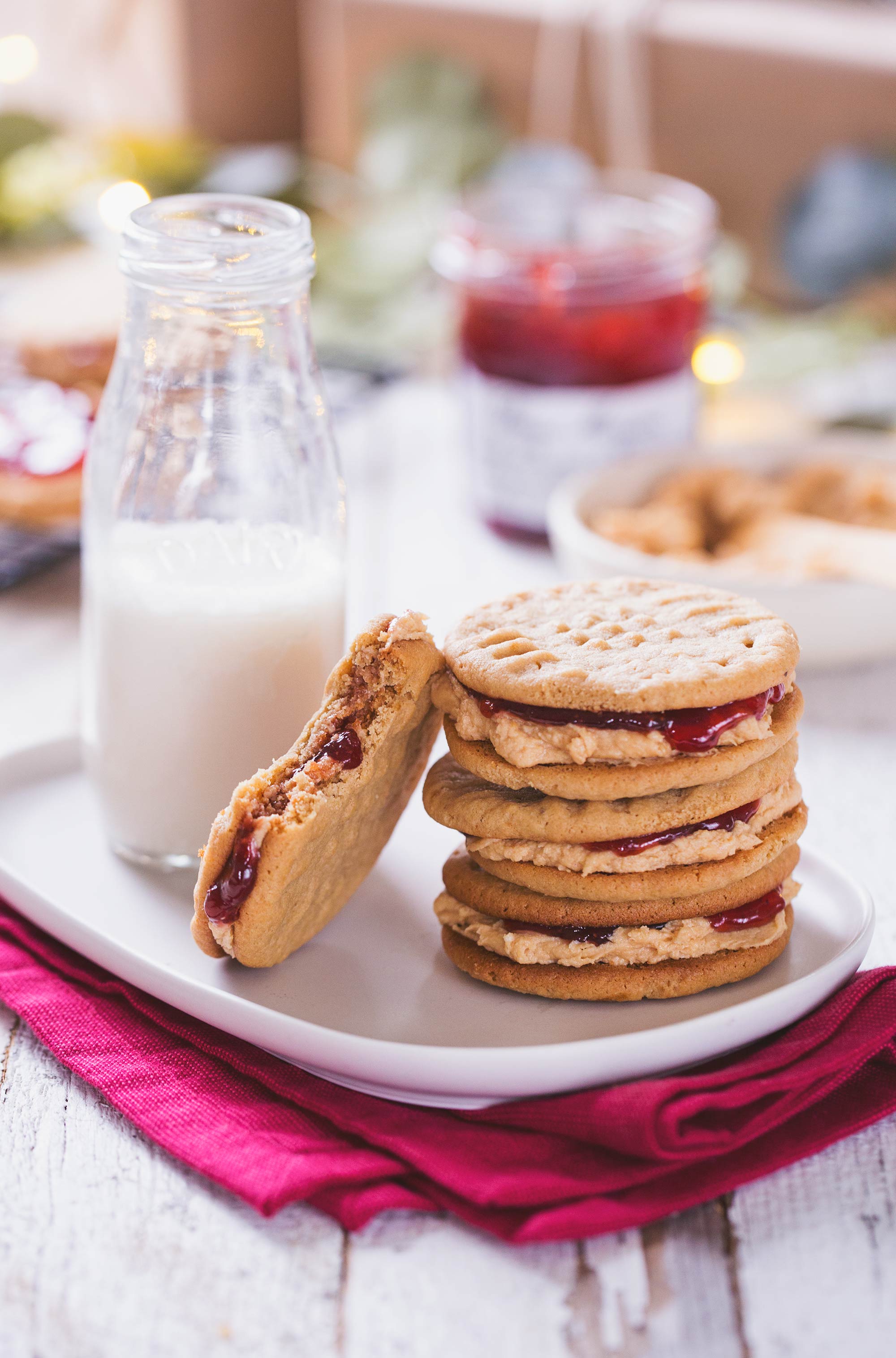 Peanut Butter & Bonne Maman Jelly Filled Cookies