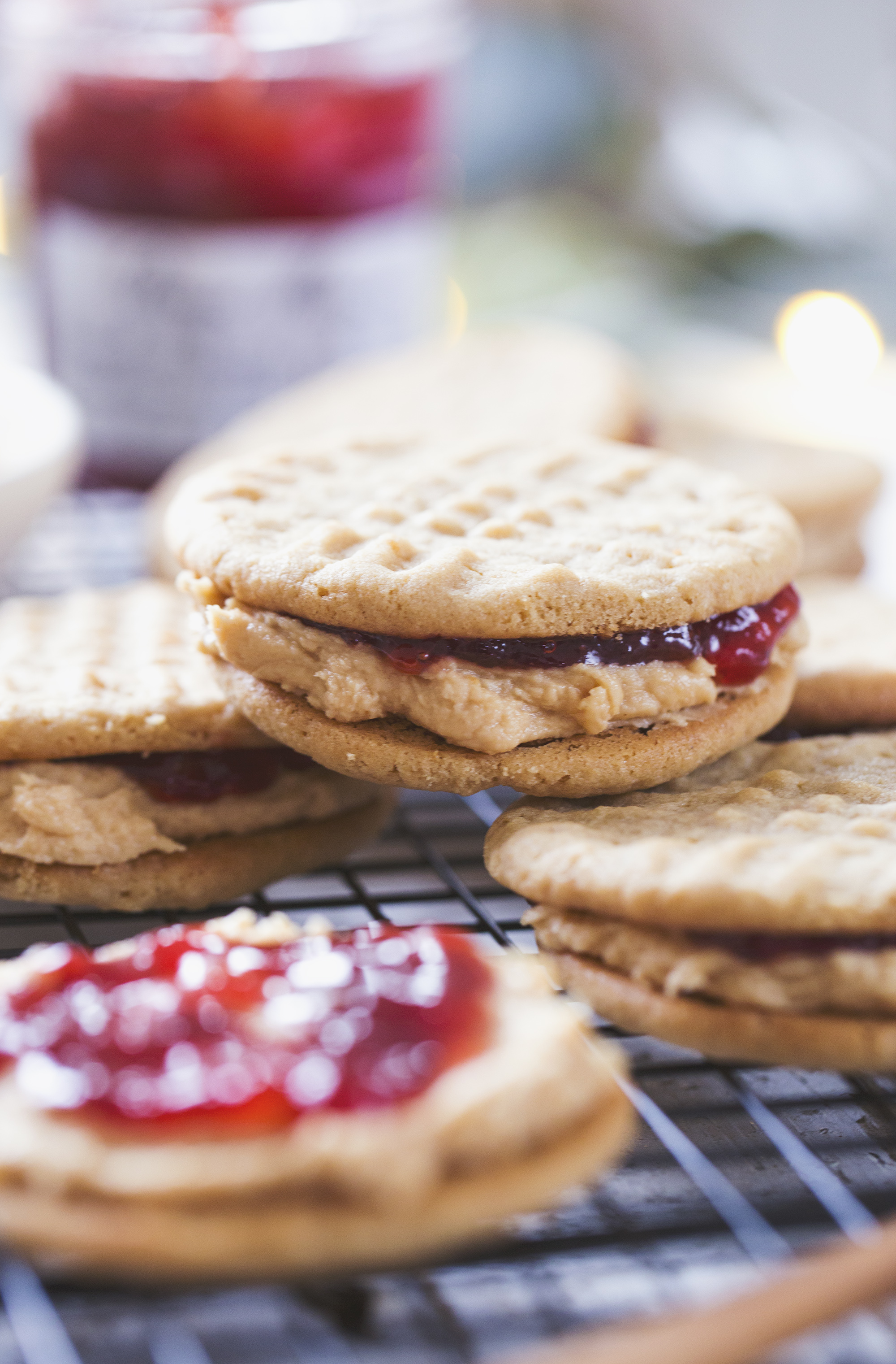 Peanut Butter & Bonne Maman Jelly Filled Cookies