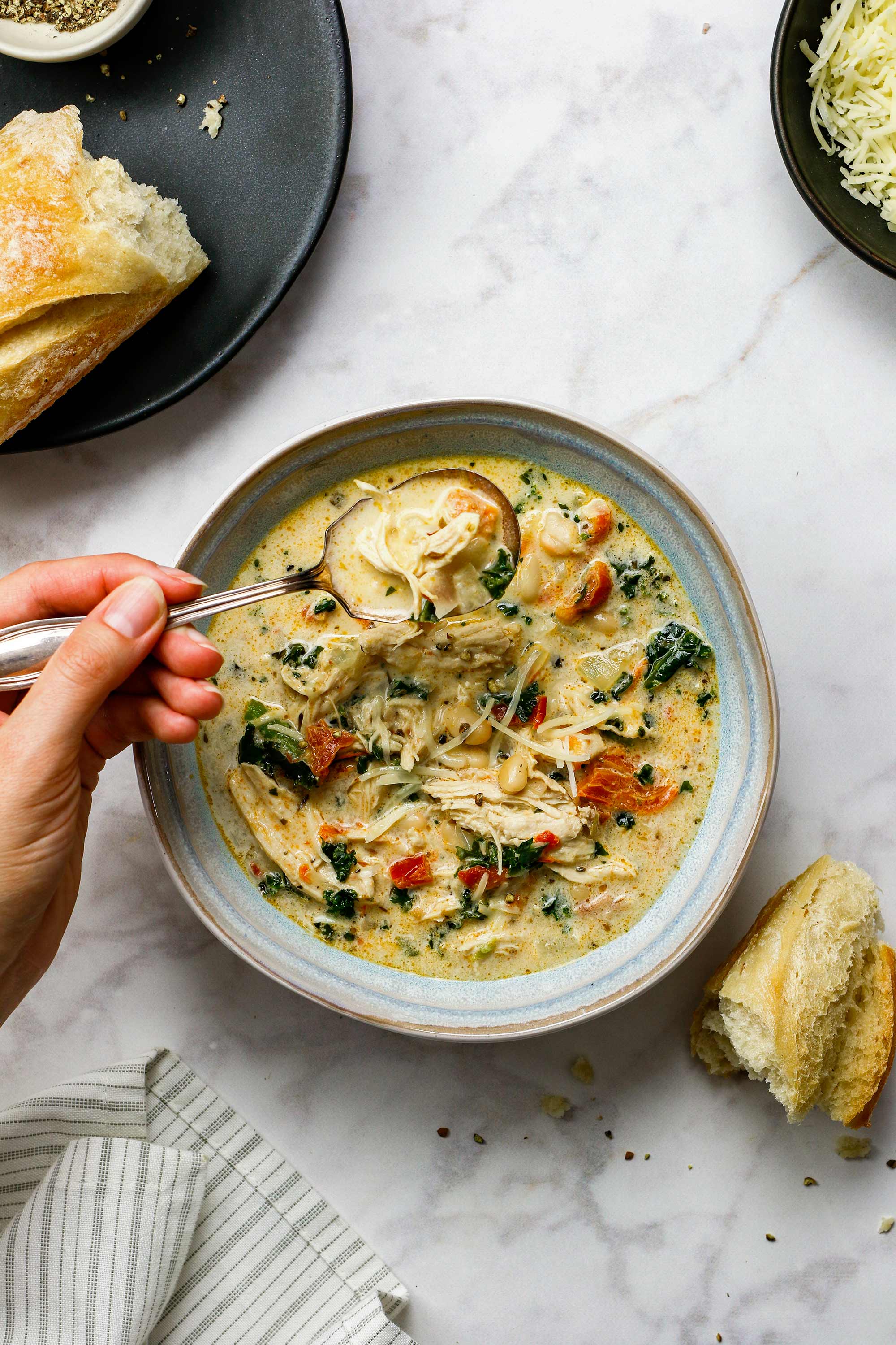 One-Pot Creamy Tuscan Chicken Soup